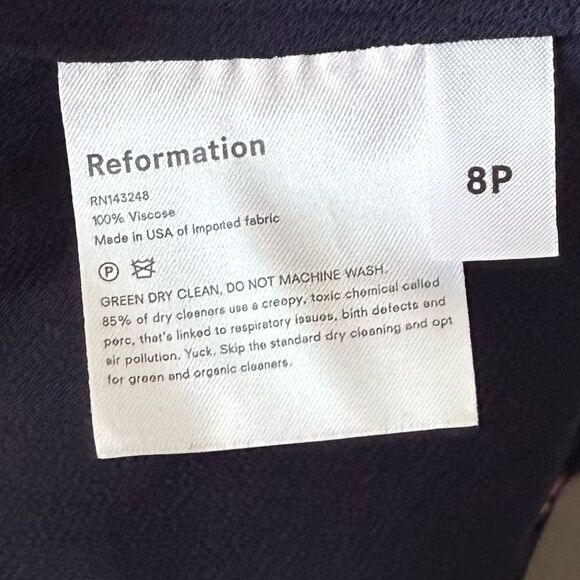 Reformation Christine Mini Tank Blue Dress Floral Size 8P - Picture 10 of 11